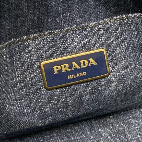 Prada Tote Canapa Navy - Picture 9 of 15
